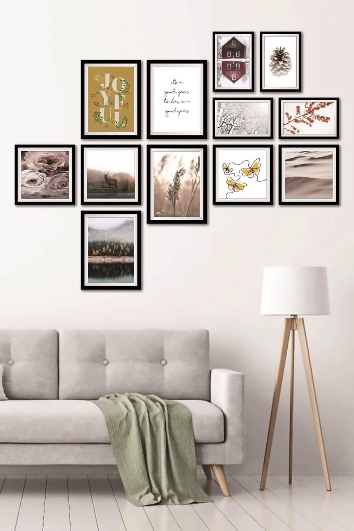 STOREMAX nffashopm 12 Parça Dekoratif Mdf Tablo Seti Çerçeve Görünümlü DEKOLIADKJ050 storestarx 105135