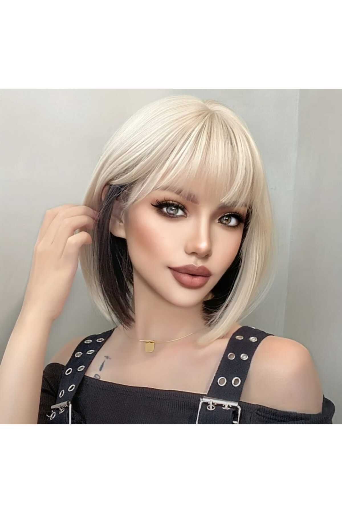 gigigiyim-Short Straight Perch Bob Wig 1