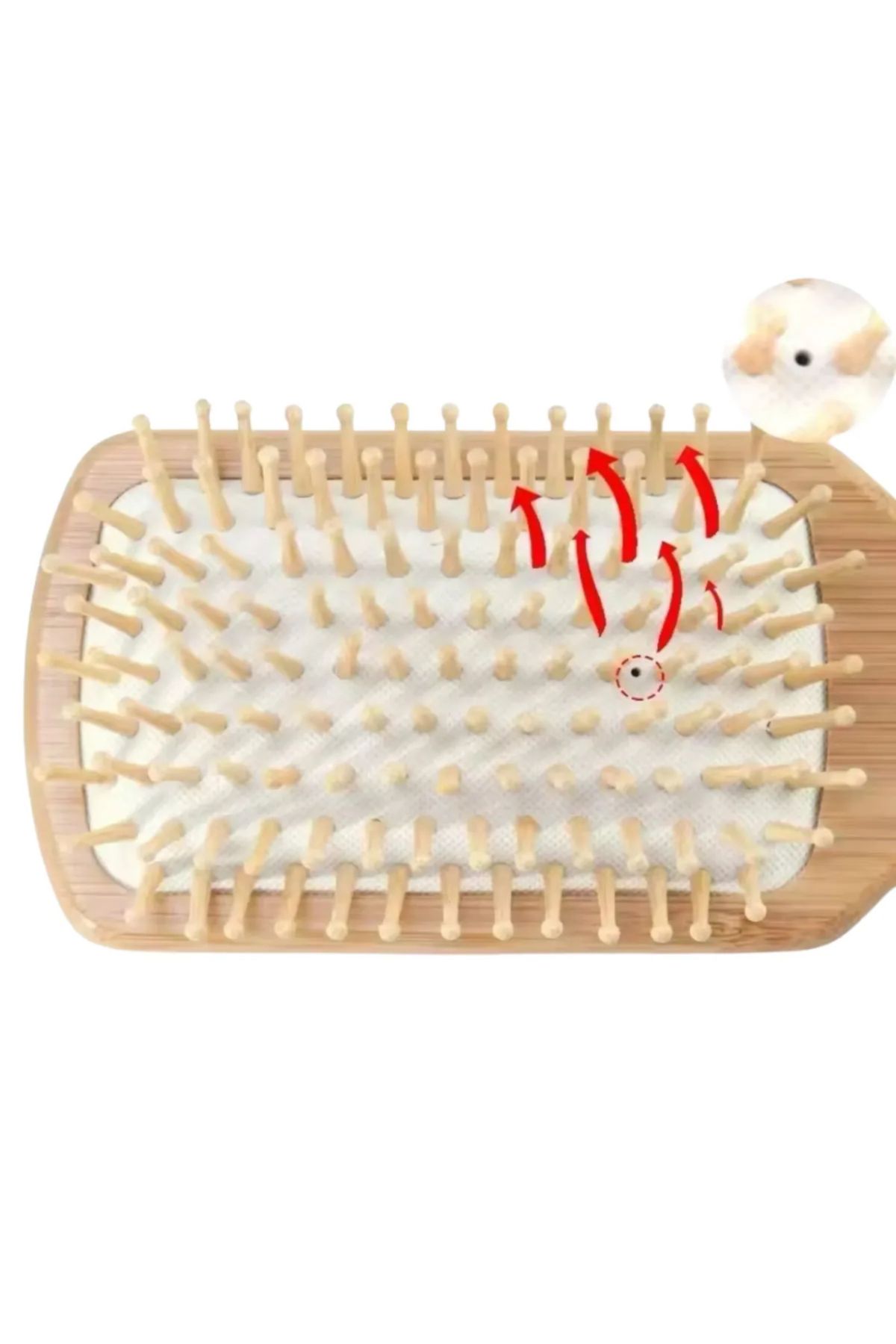 BKC HOME-Natural Bamboo Toothed Wooden Hair Brush Comb (Large Size) 6