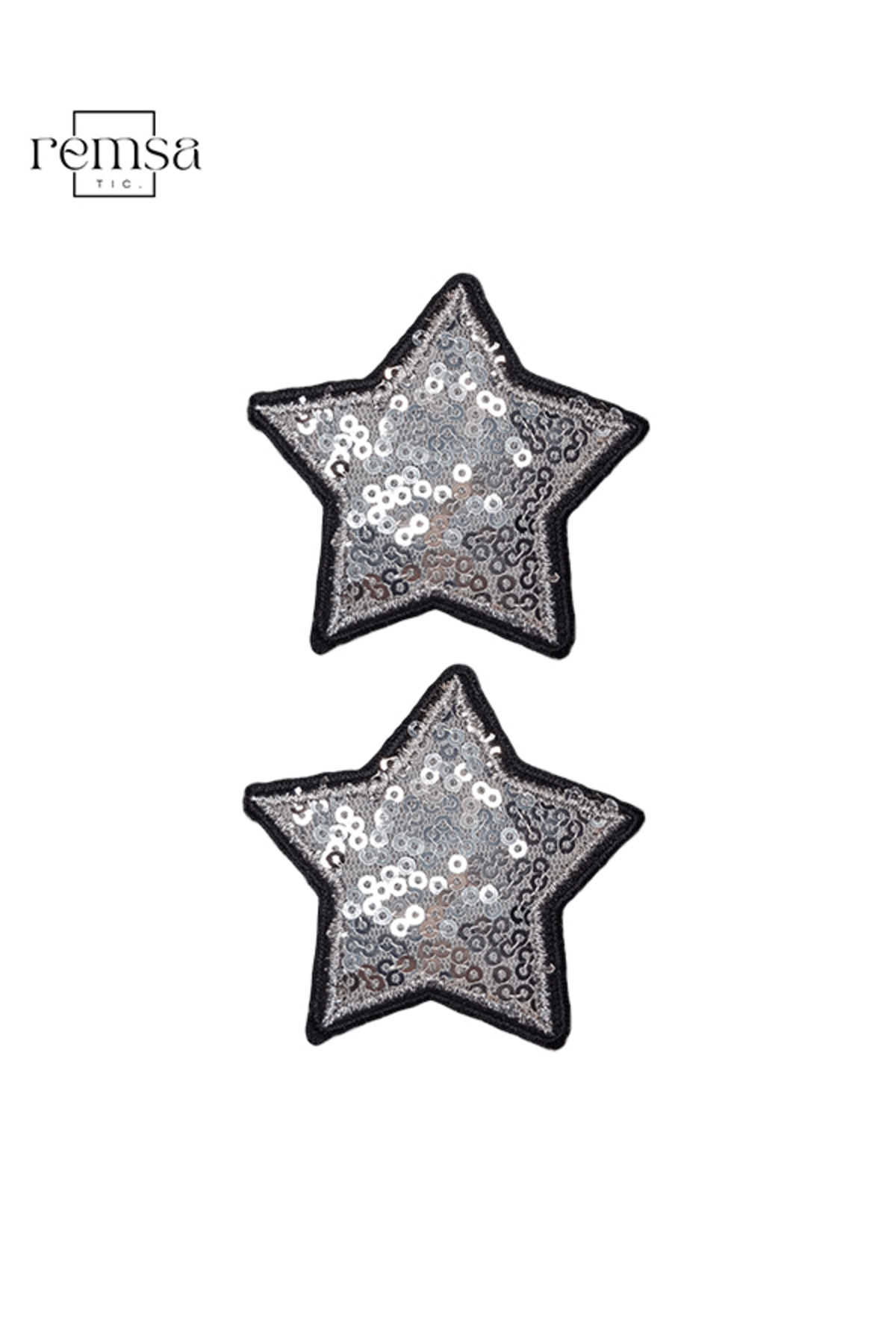 REMSATİC Ütü İle Yapışan Arma - Yama - Patch - Pullu Yıldız Gümüş Modeli (6,5cm x 6,5cm) 2 Adet