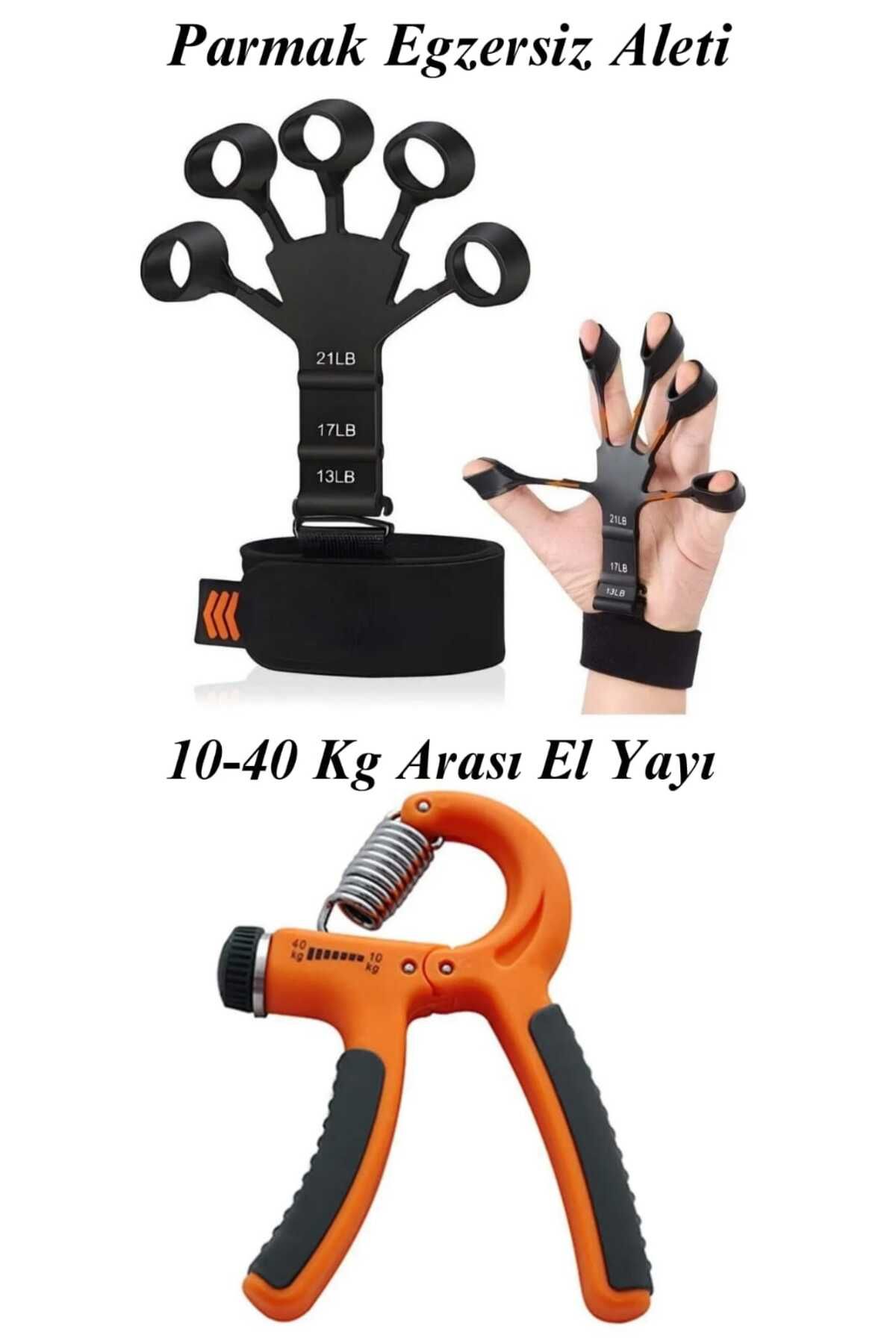 Vi Caro 2li Set Bilek Kol Geliştirici Parmak Egzersiz Aleti + 10-40Kg Arası Ayarlanabilir El Yayı Spor Aleti