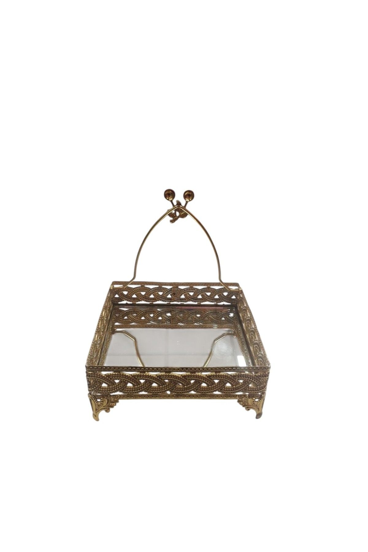 CEPHOME-Cherry Patterned Gold Plated Towel Napkin Holder 3