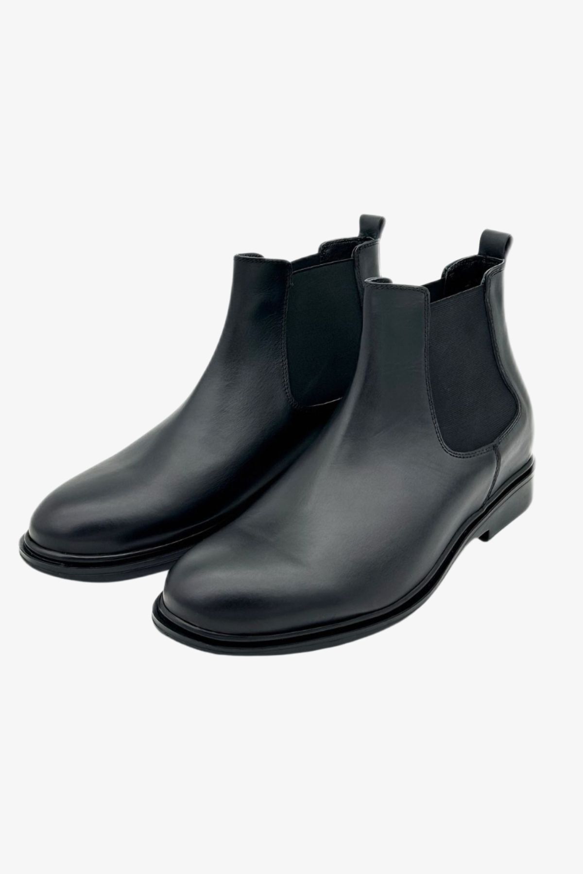 Elevold-Vale Men's Genuine Leather Handmade Black 7 cm Height Increase Chelsea Boots 4
