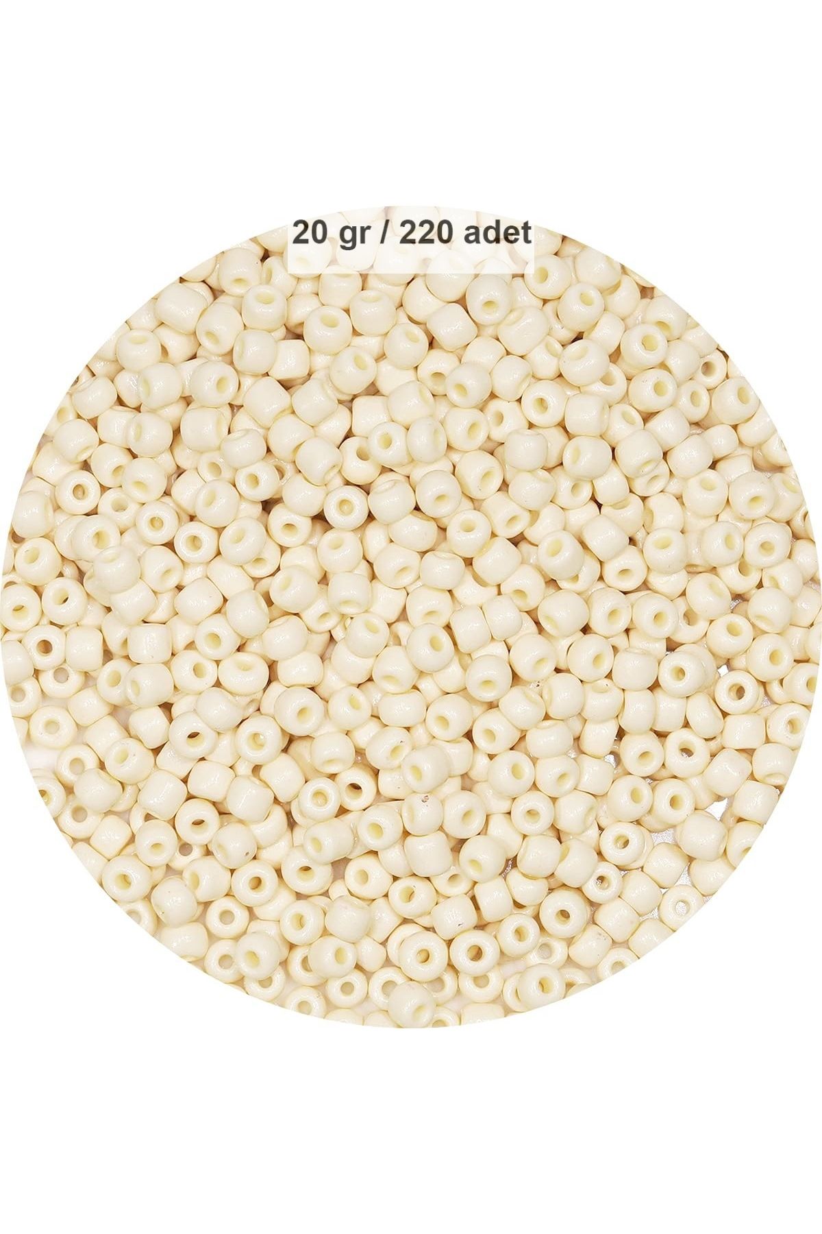 karadağsb Beyaz Renk 4 Mm Yaklaşık 220 Adet/20 Gram Cam Boncuk Oya Yazma Bileklik Ve Kolye