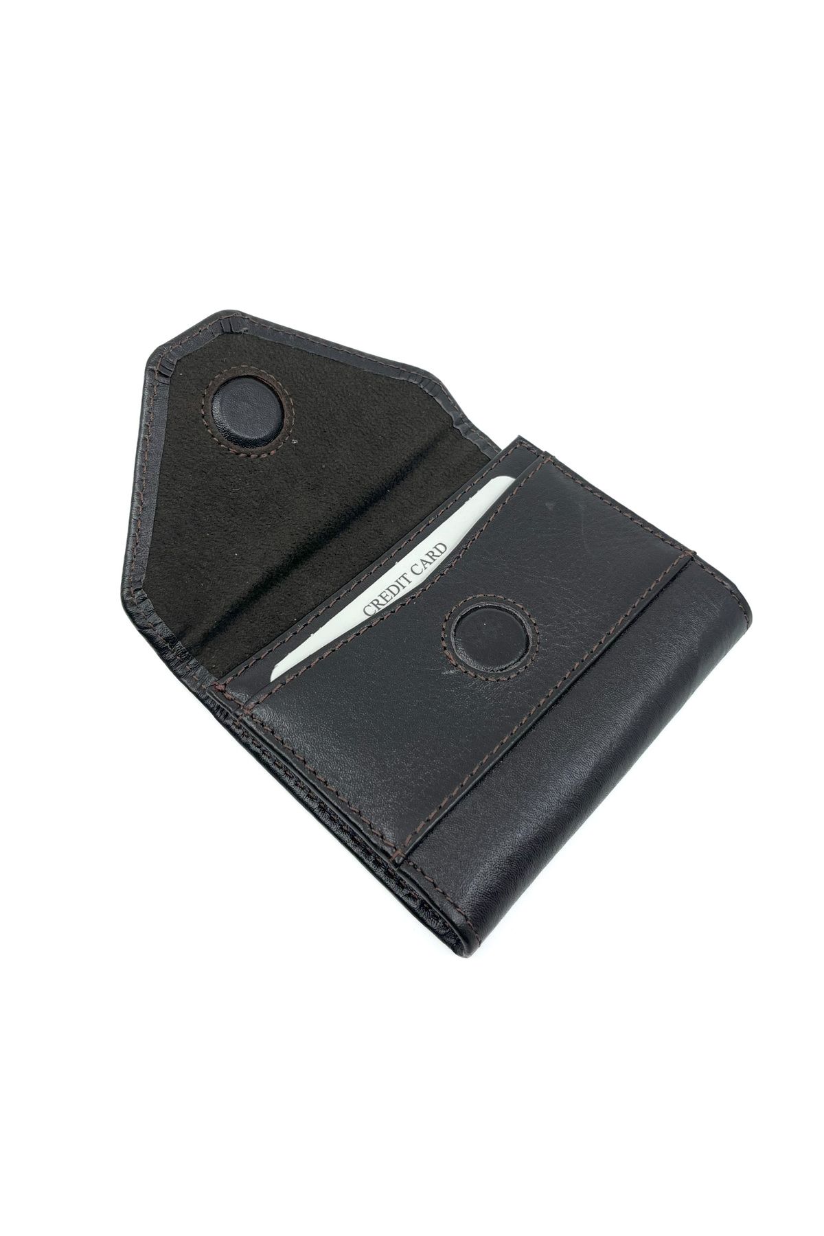 Kayader-Brown Genuine Leather Card Holder Wallet 3