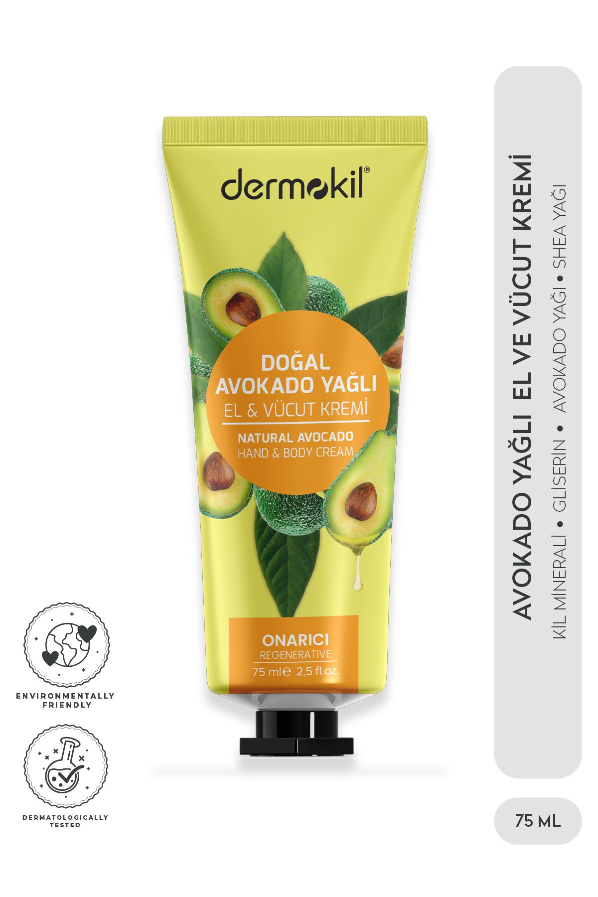 Dermokil-75 ml Avocado Oil Hand and Body Cream 1