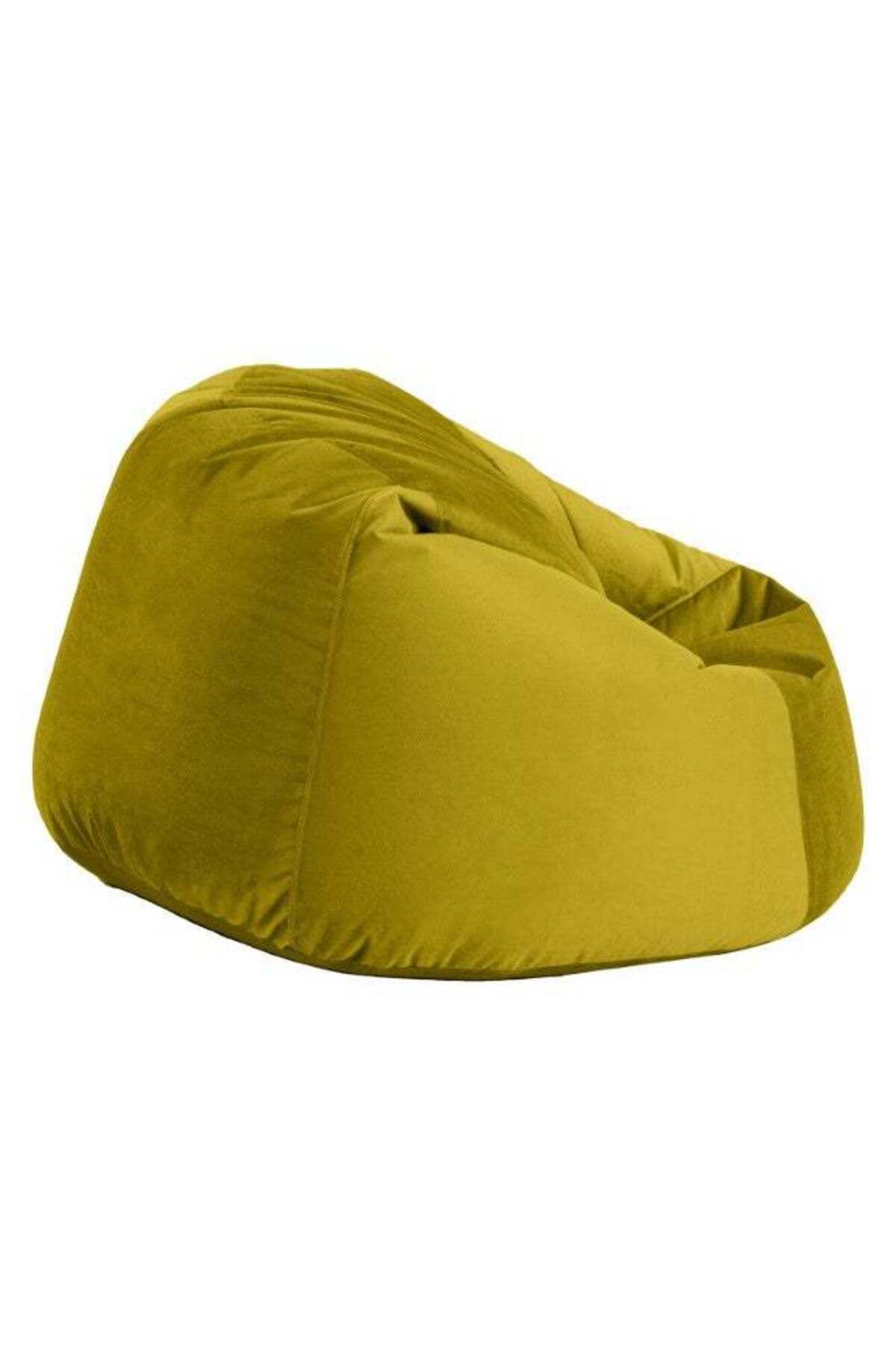 House One-Naya | Velvet Bean Bag Chair with Filing EPS Beads  - Gold-120x90x70 cm 3