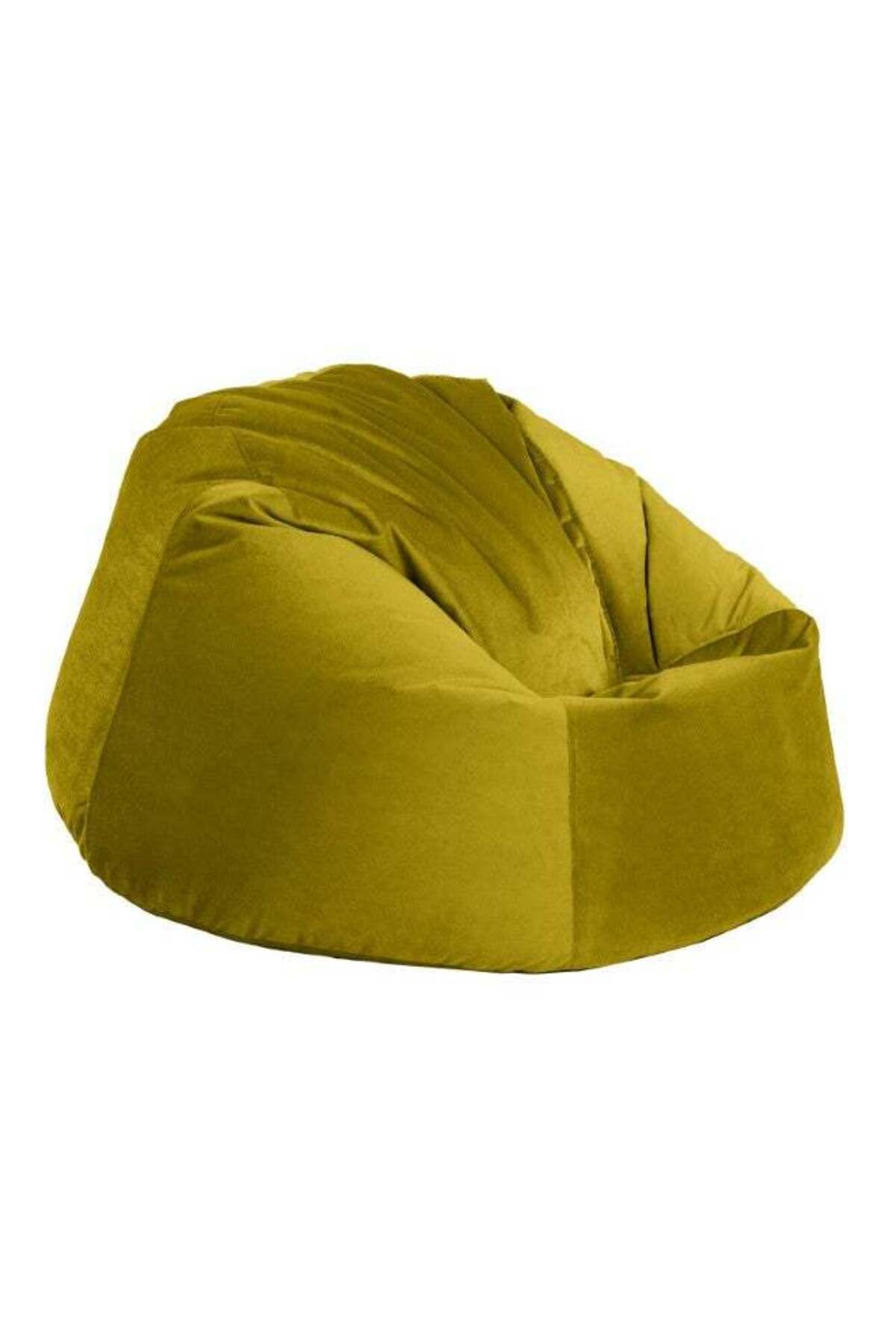 House One-Naya | Velvet Bean Bag Chair with Filing EPS Beads  - Gold-120x90x70 cm 2