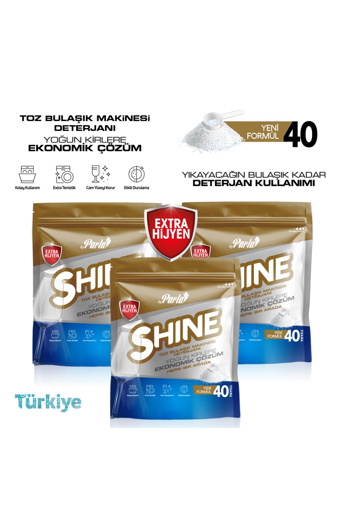 by PARLA Shine Toz Bulaşık Makine Deterjanı 120 Yıkama