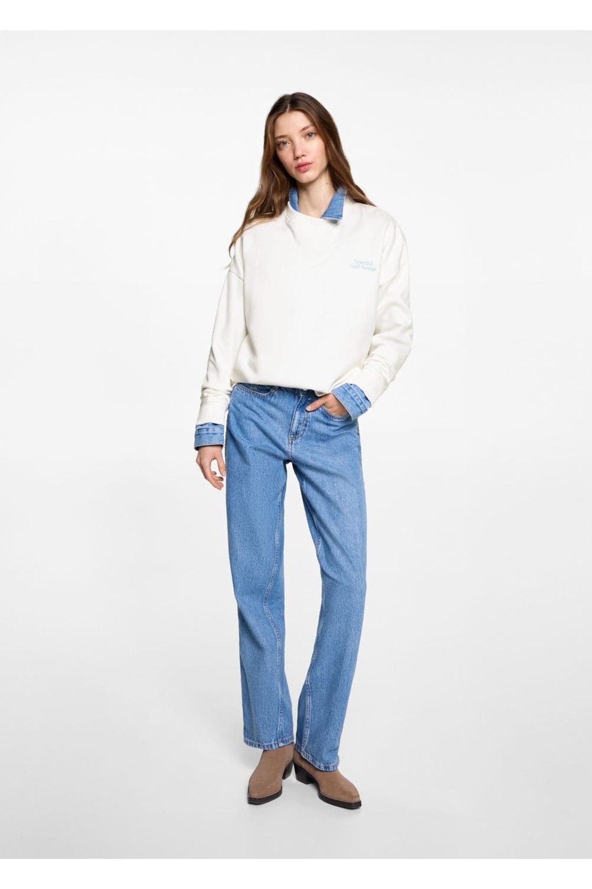 MANGO Teen  Mesajlı pamuklu sweatshirt - Görsel 2