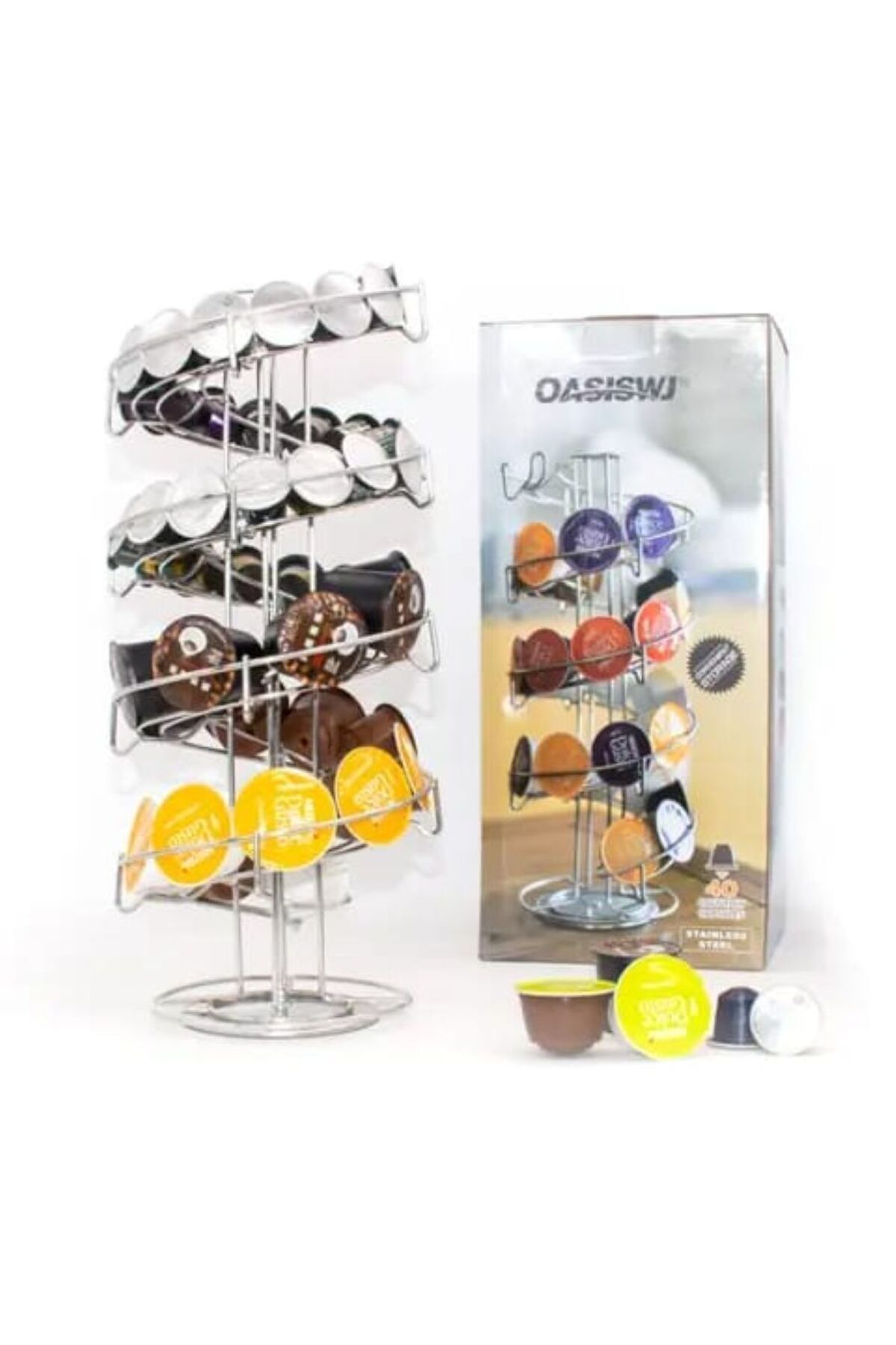 حامل كبسولات القهوة الحلزوني