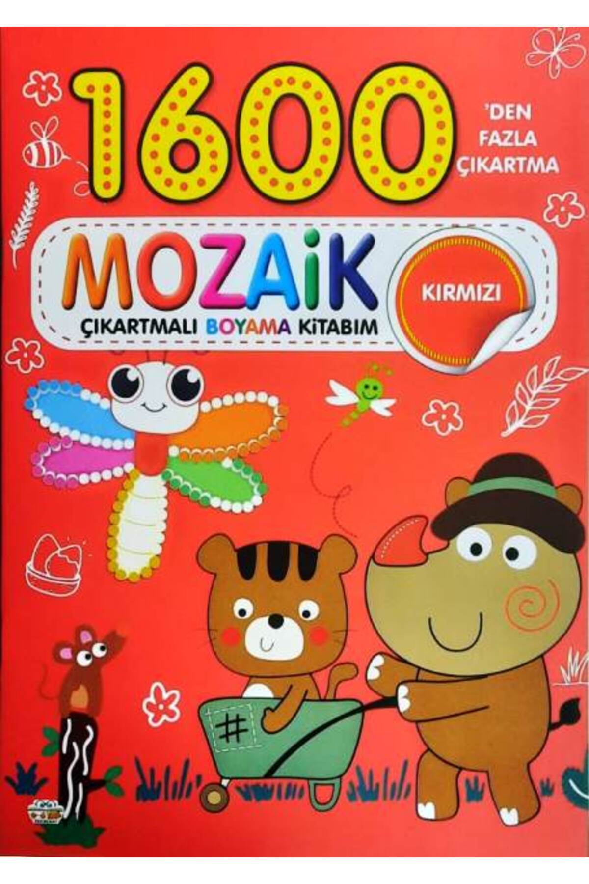0-6 Yaş Yayınları Mozaik Çıkartmalı Boyama Kitabı Kırmızı 1600'den Fazla Çıkartma