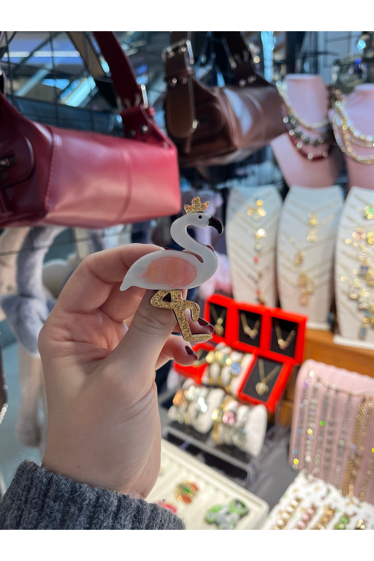Flamingo Kadın Kemik Broş