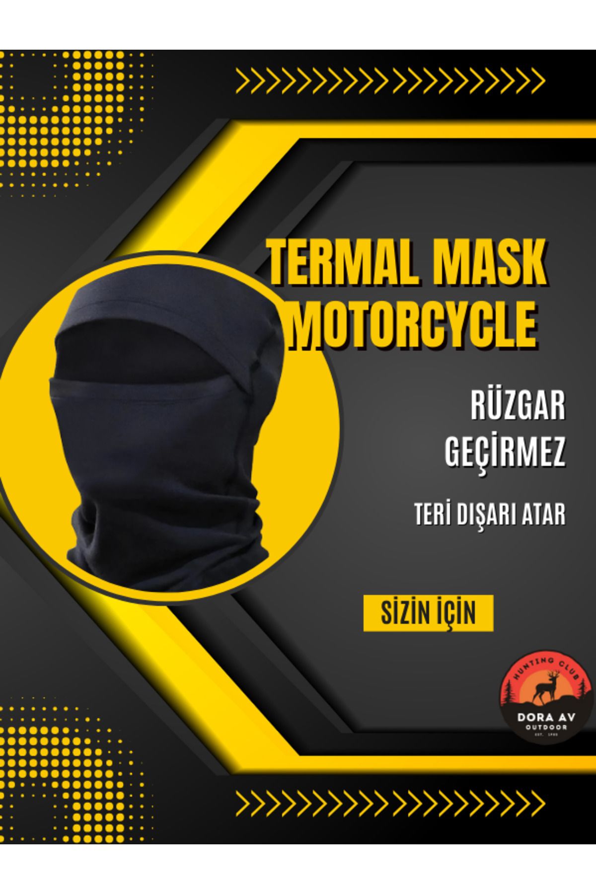 PROHUNTER Siyah Kar Maskesi Termal Kışlık Bere Boyunluk Motorcu Kask Bere Unisex Balaklava