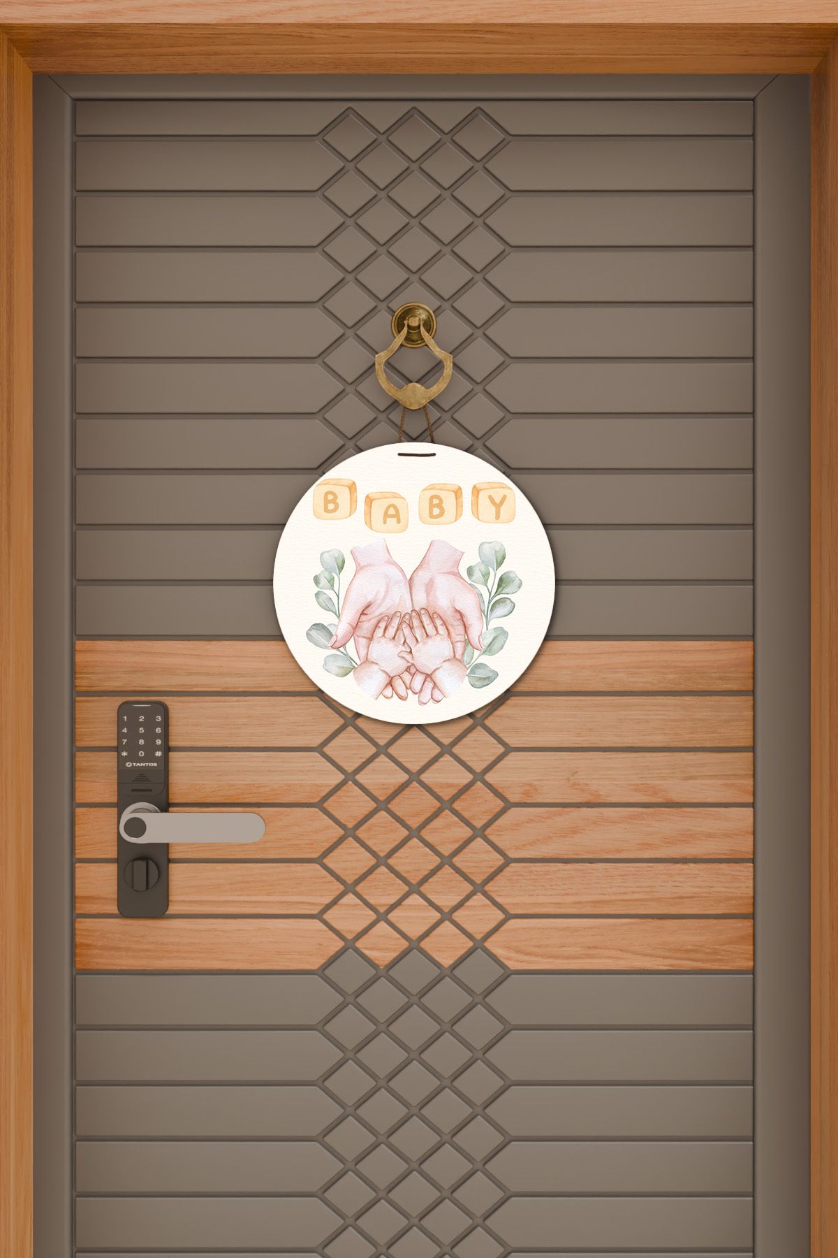 Dormot Home-Modern Digital Printing Green Leaf Baby Door Ornament 2