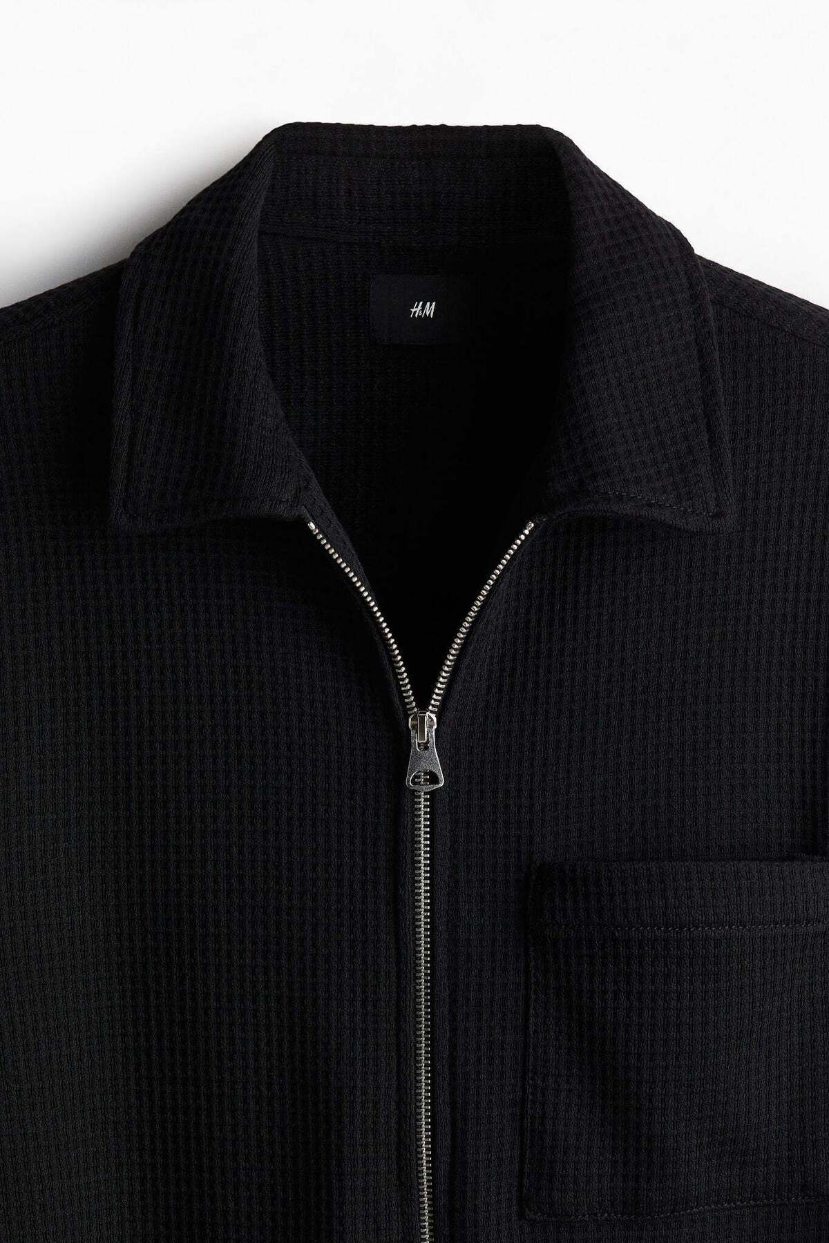 H&M-Regular Fit Waffled shacket 8