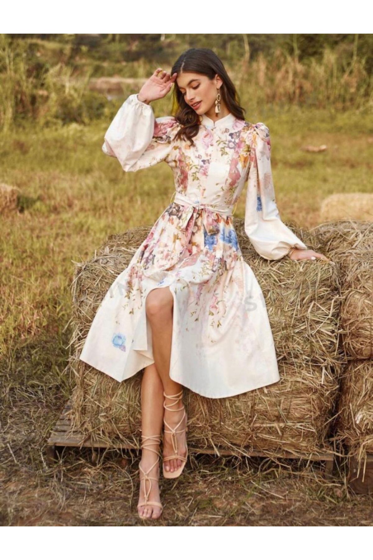 La Saade-Y2K Coquette Satin Floral Pinterest Dress 1