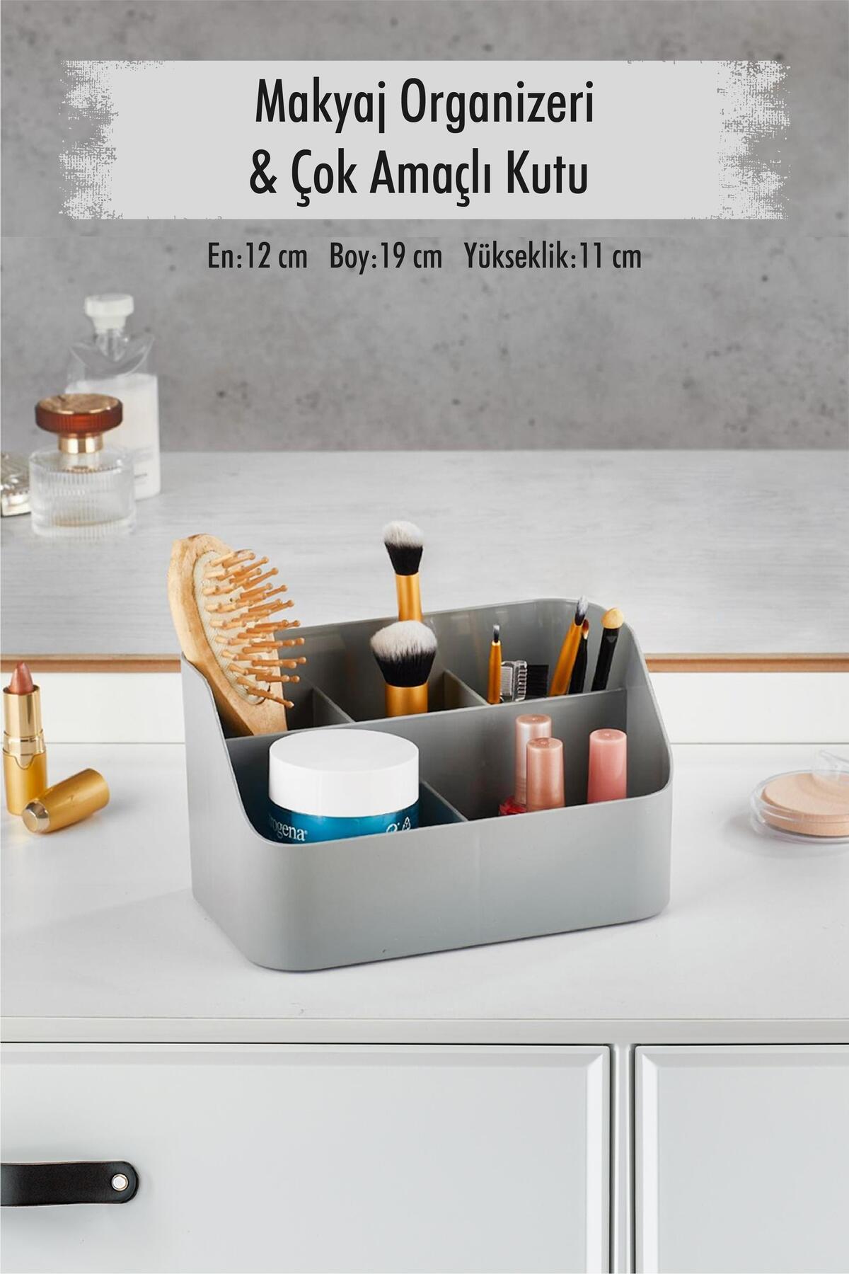 Gray Makeup Box & Cosmetic Organizer & Multi Purpose Box