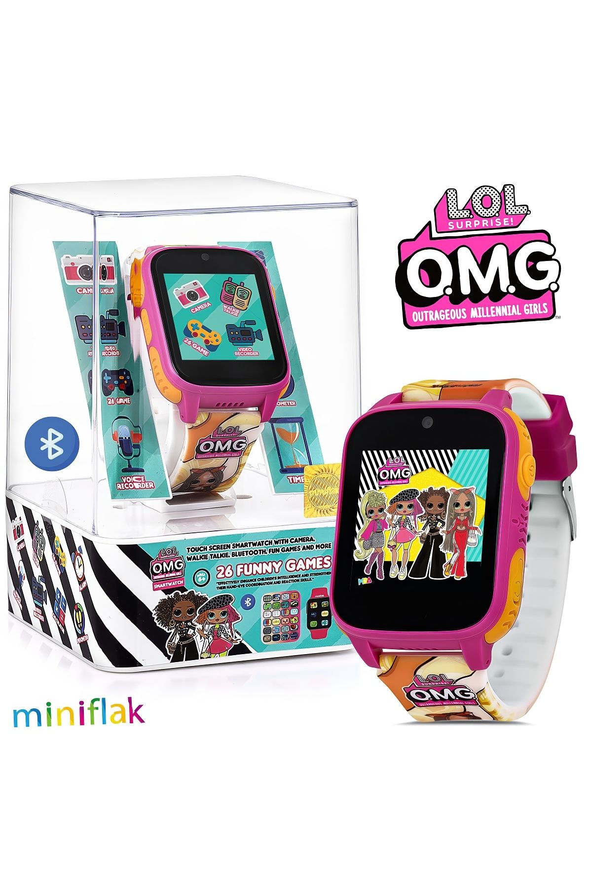 L.O.L. SURPRISE-Yellow Camera Bluetooth Ol Surprise! Children's Watch Without the Feature of Tracking with Clock 26 Games 1