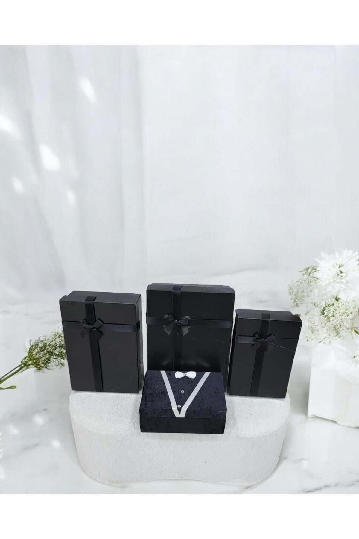 Kırçova Tekstil Damat Bohçası Çeyiz Sandık Kutu 4 'lü Set - Damat Bohça Sandığı