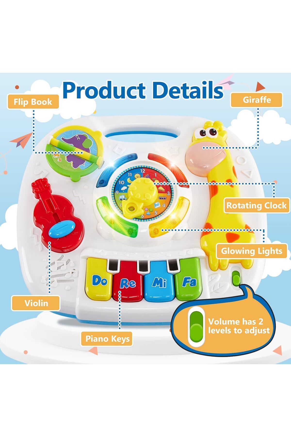 AWH-Baby Musical Learning Table – Activity Center for Toddlers 18+ Months, Educational Toy Gift. 2