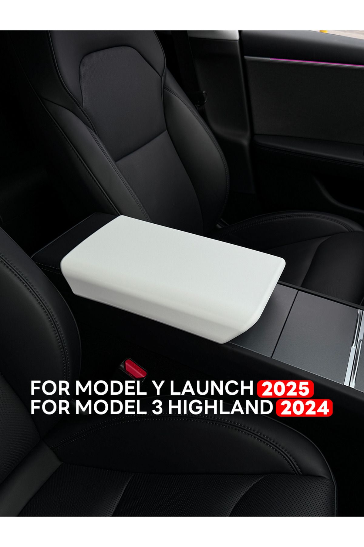 Choice-Black For Tesla Model Y Launch Juniper 2025 Model 3 Highland 2024 Tpe Soft Case Center Console Arm R 8