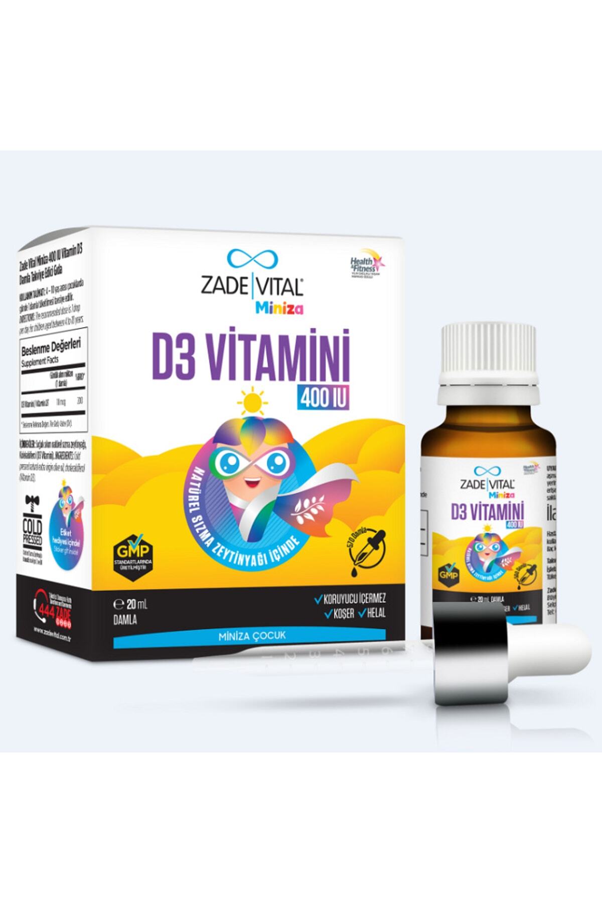 美豆　0630 Zade Vital Miniza D3 Vitamini 400 Iu Damla 20 ml - Fiyatı, Yorumları