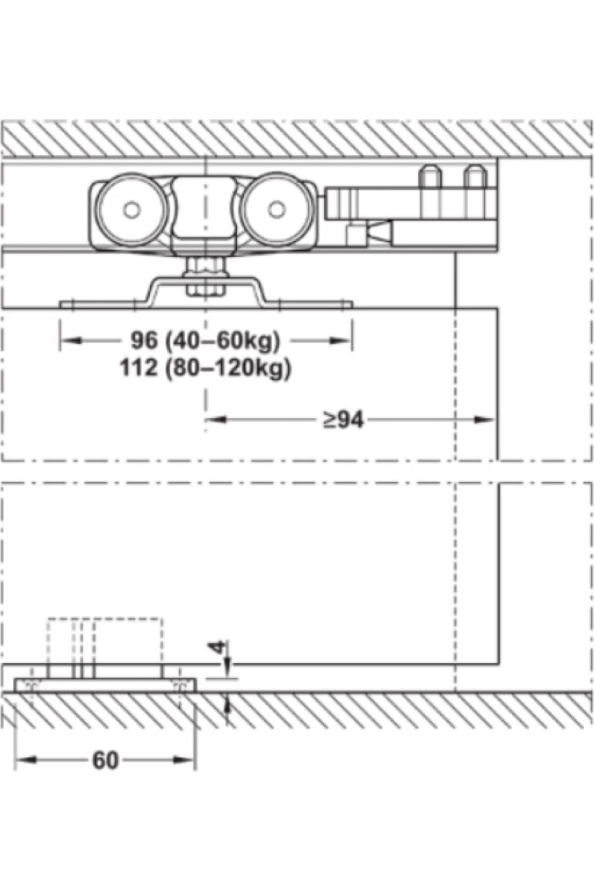 Hafele-Slido Classic 80-O - Sliding Door Set 847-966mm 940.82.105 4