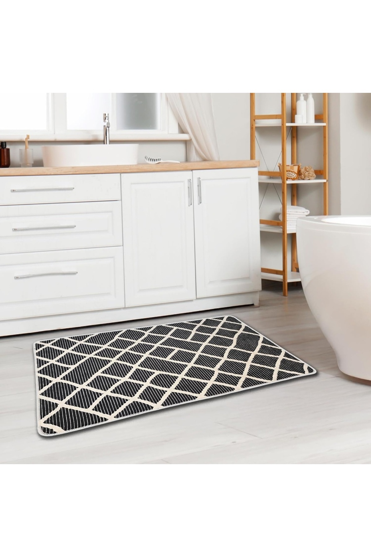 miqna-2-tlg. Rutschfeste Badteppich Set, Waschbar (60X100 & 50X60 CM) 5