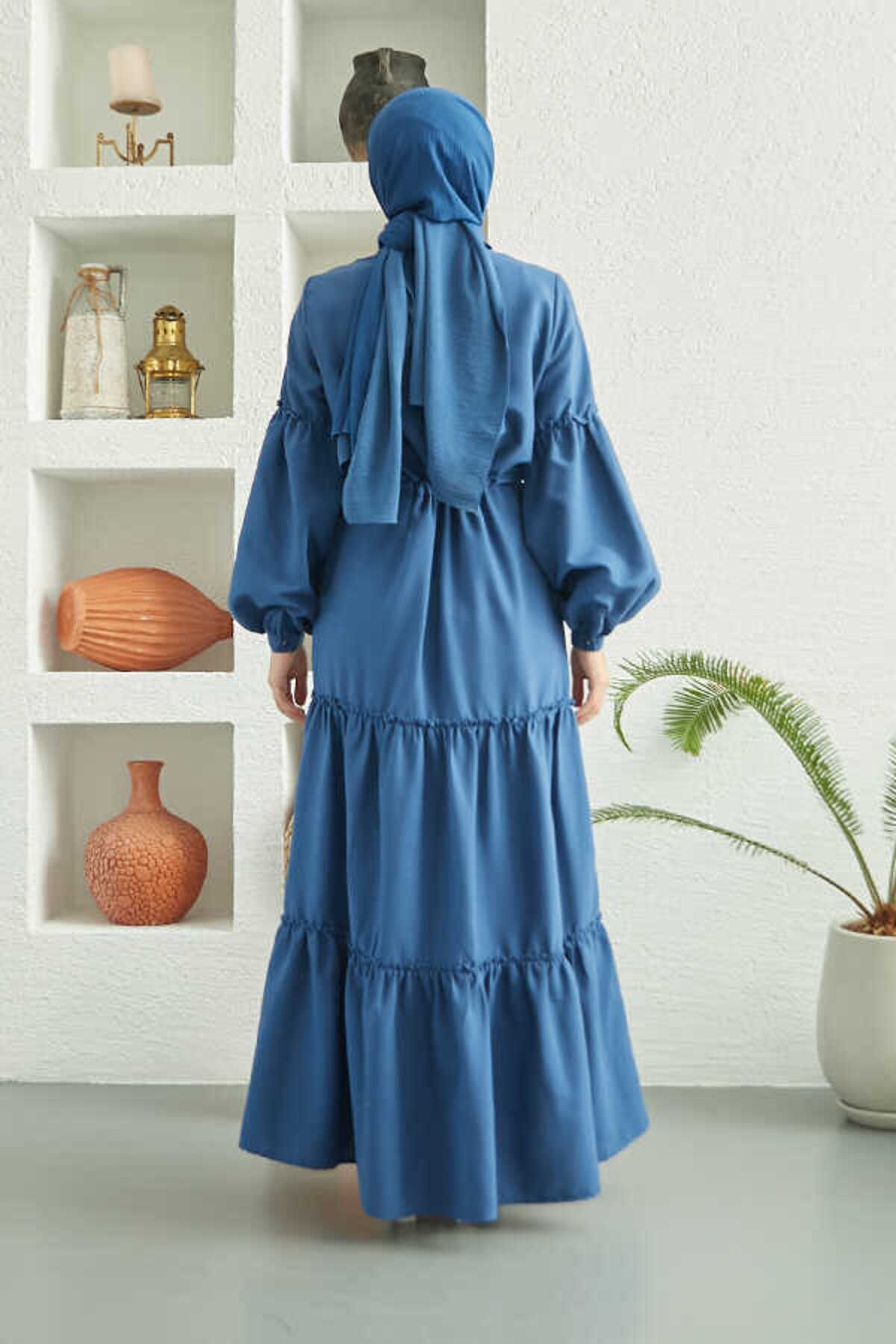Neways-6567-Carla Indigo Gathered Dress 2