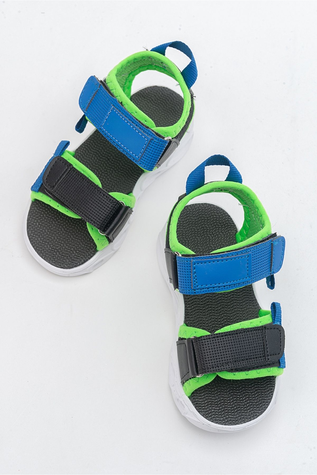 mnpc-Boy's Black Light-Up Anatomical Lightweight Sports Sandals 3