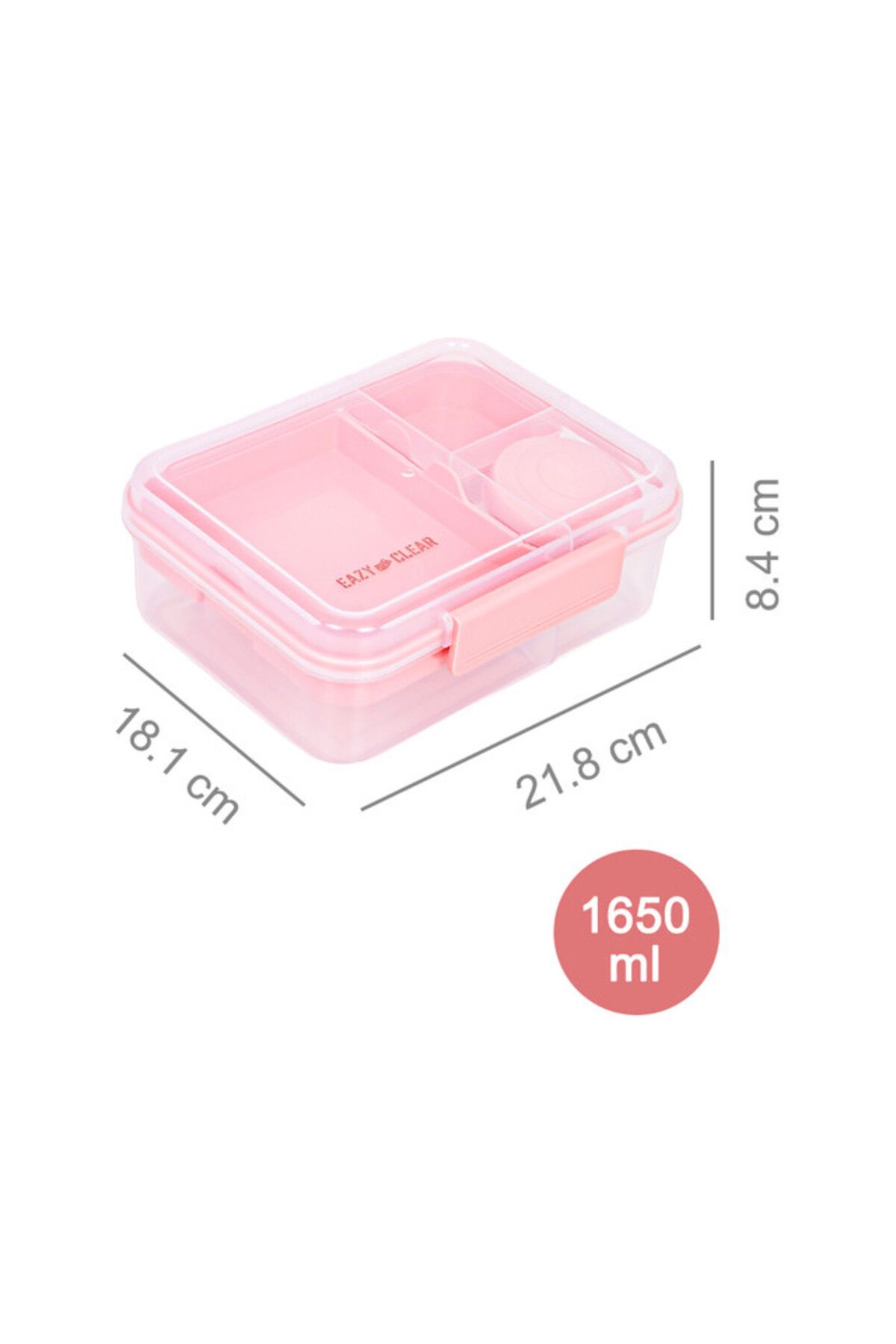 Eazy Kids-3/4/5 Compartment Convertible 1650ml Bento Lunch Box with 150ml Gravy Bowl - Pink 8