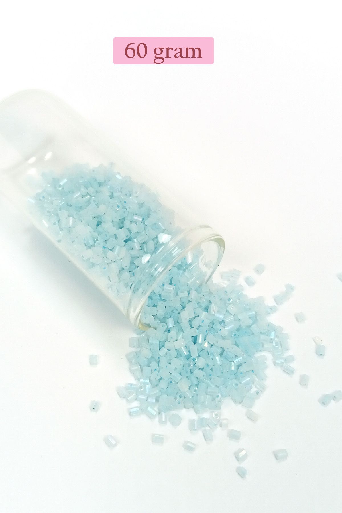 Royaleks Kesme Cam Boncuk 2mm - 60 Gram - Maz Buz Mavi - BNC369