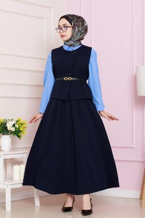 Sevitli Yelekli İkili Takım-Lacivert