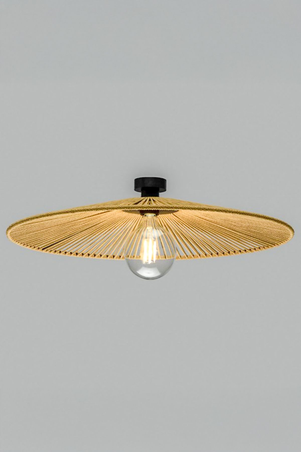 NYLife-Rustic Bohemian Design Wicker Jute Fan - Chandelier Lamp Lighting 2