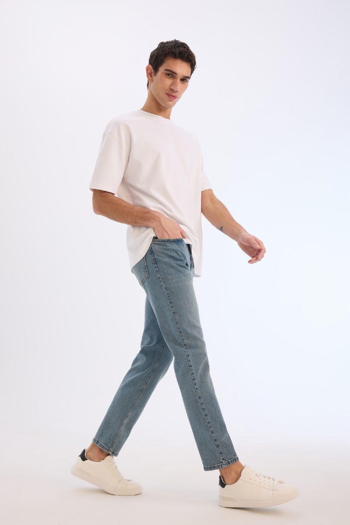 DeFacto-Slim Tapered Fit Skinny Leg Jeans Pants E7108Ax25Sp 4