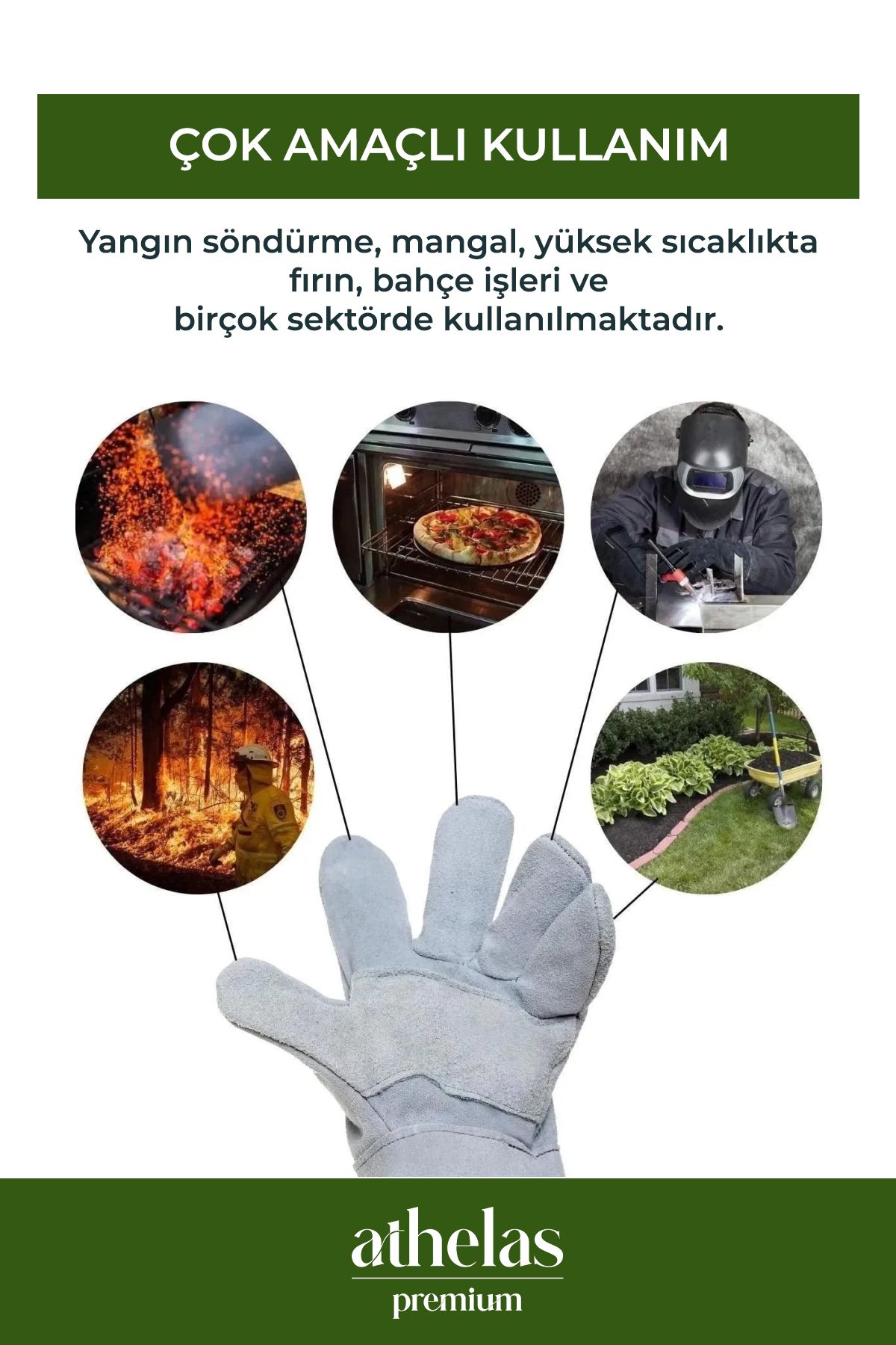 Athelas-Fireproof Anti Cut Sturdy Heat Resistant Kitchen Garden Oven Barbecue Waterproof Ergonomic Leather Gloves 1