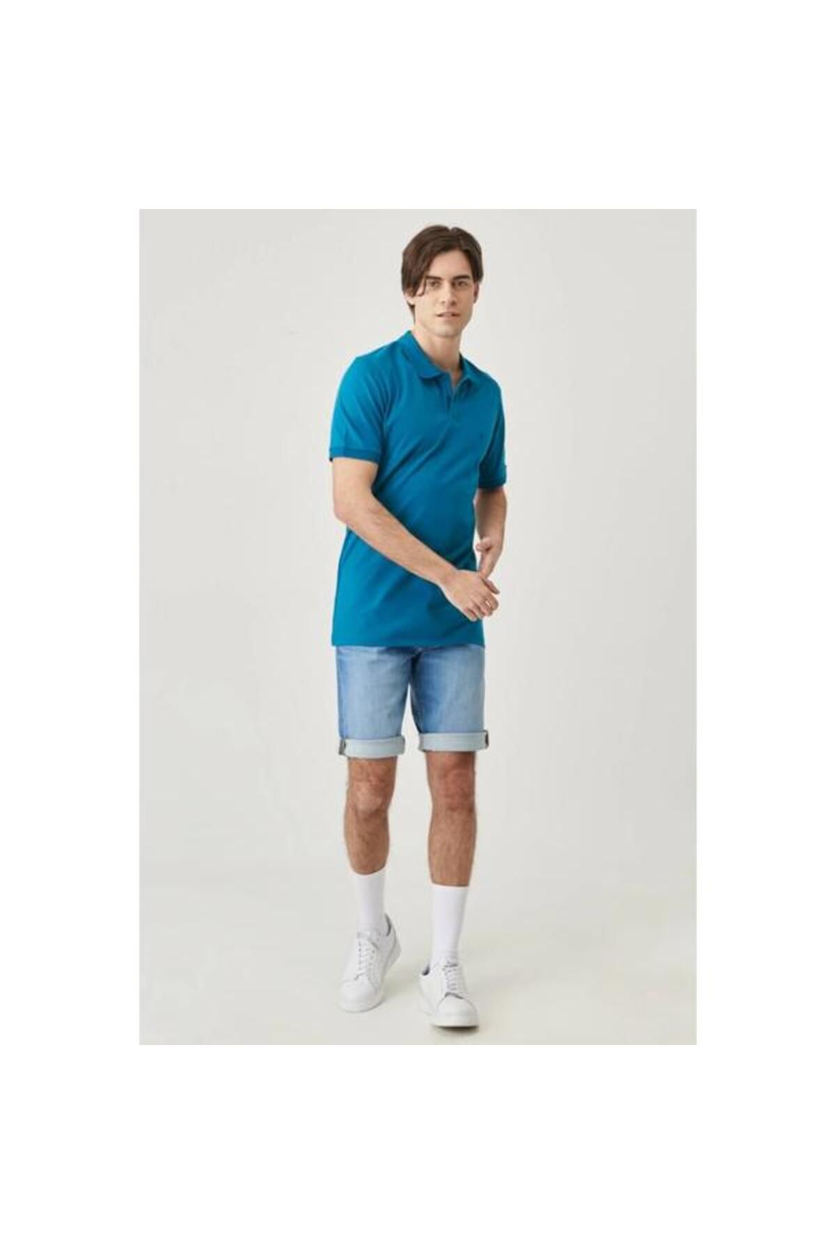 تی شرت یقه پولو آبی مردانه اورجینال Wrangler