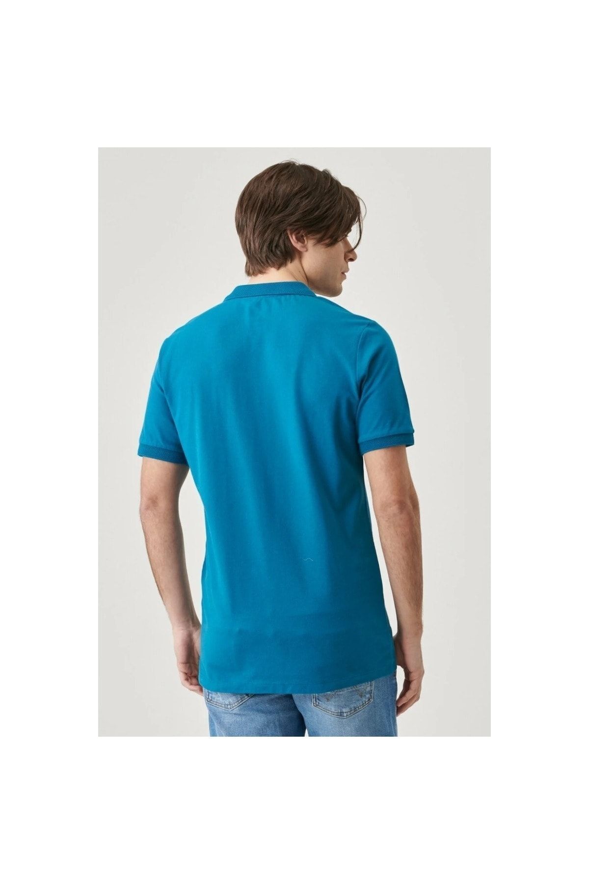 تی شرت یقه پولو آبی مردانه اورجینال Wrangler