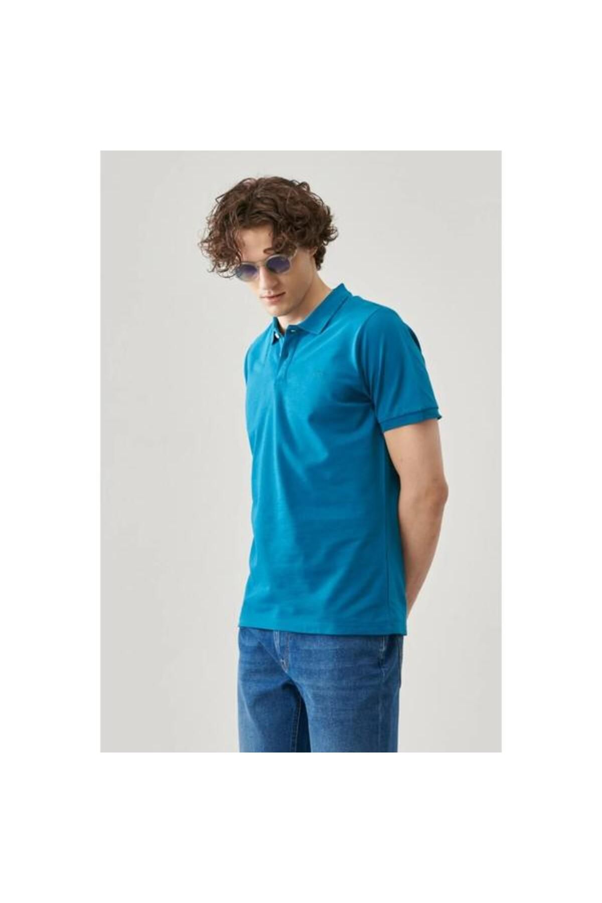 تی شرت یقه پولو آبی مردانه زنانه و شوهر دریایی T Shirt Lee