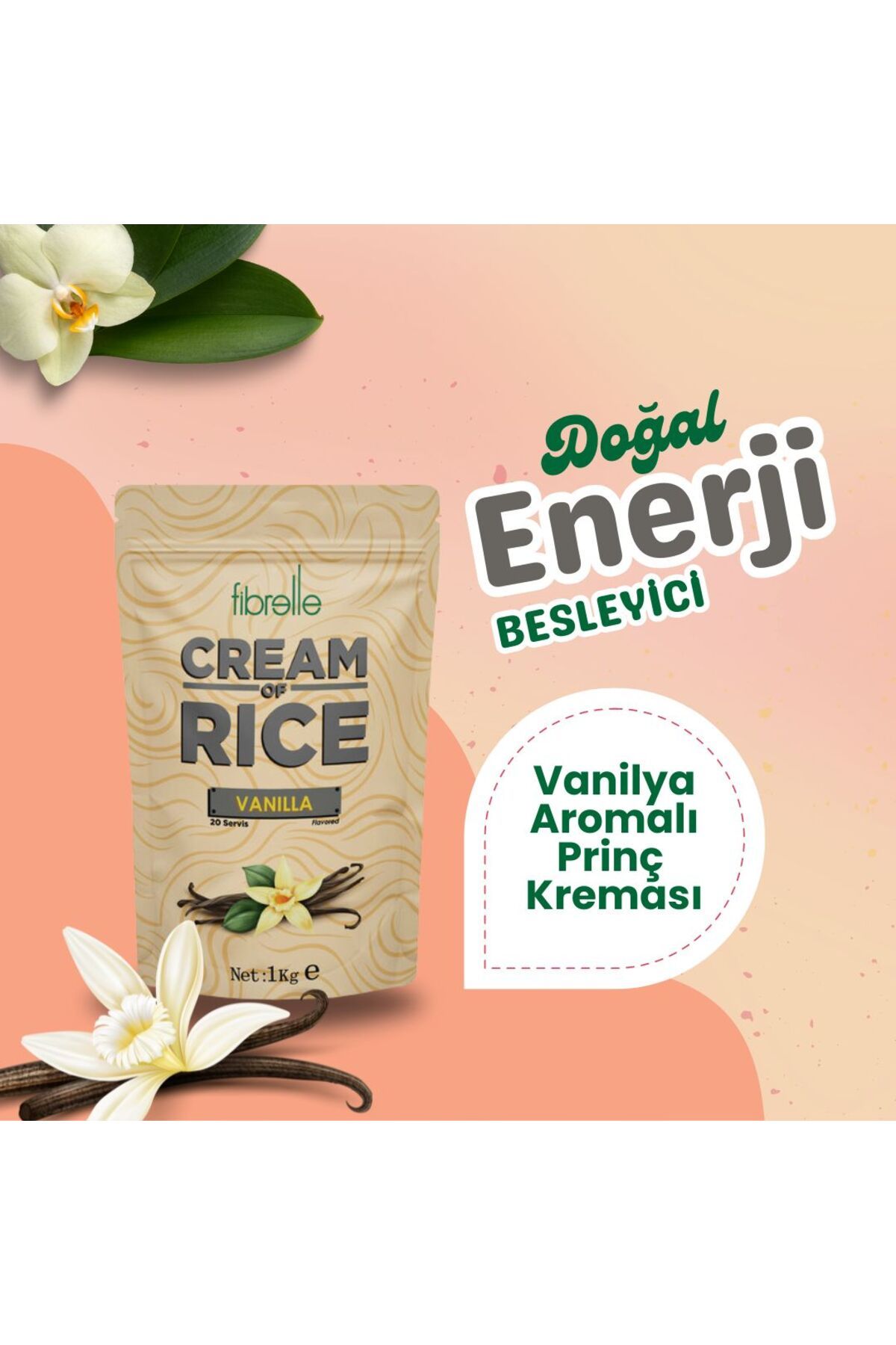 Fibrelle-Vanilla Flavored Cream of Rice - 1kg - 20 Serves 3