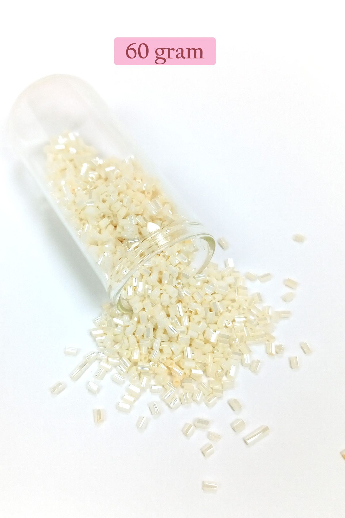 Royaleks Kesme Cam Boncuk 2mm - 60 Gram - Krem - BNC384