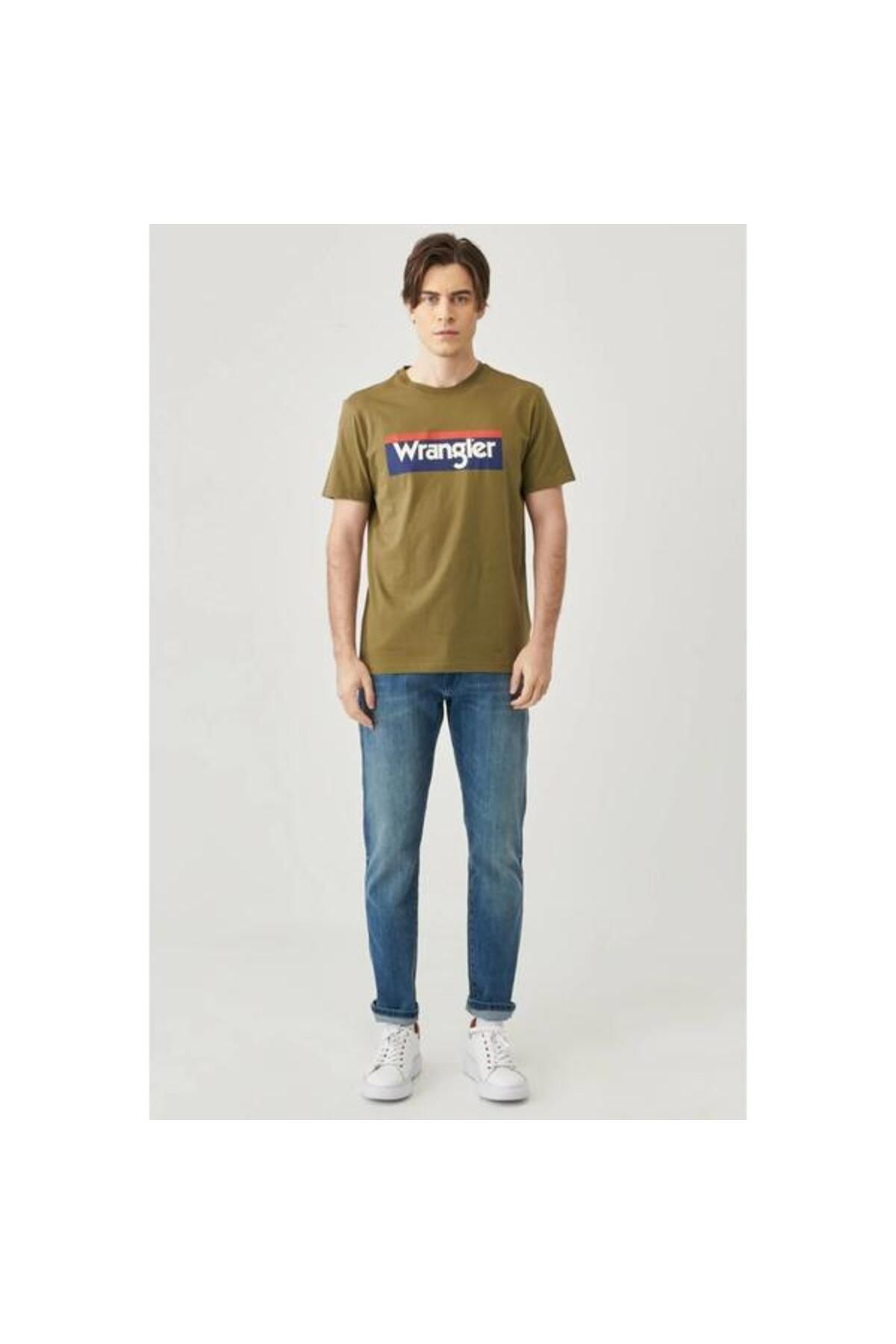 تی شرت سبز مردانه سبک وزن 3 آرم رنگی ملکی Yaka T shirt Wrangler