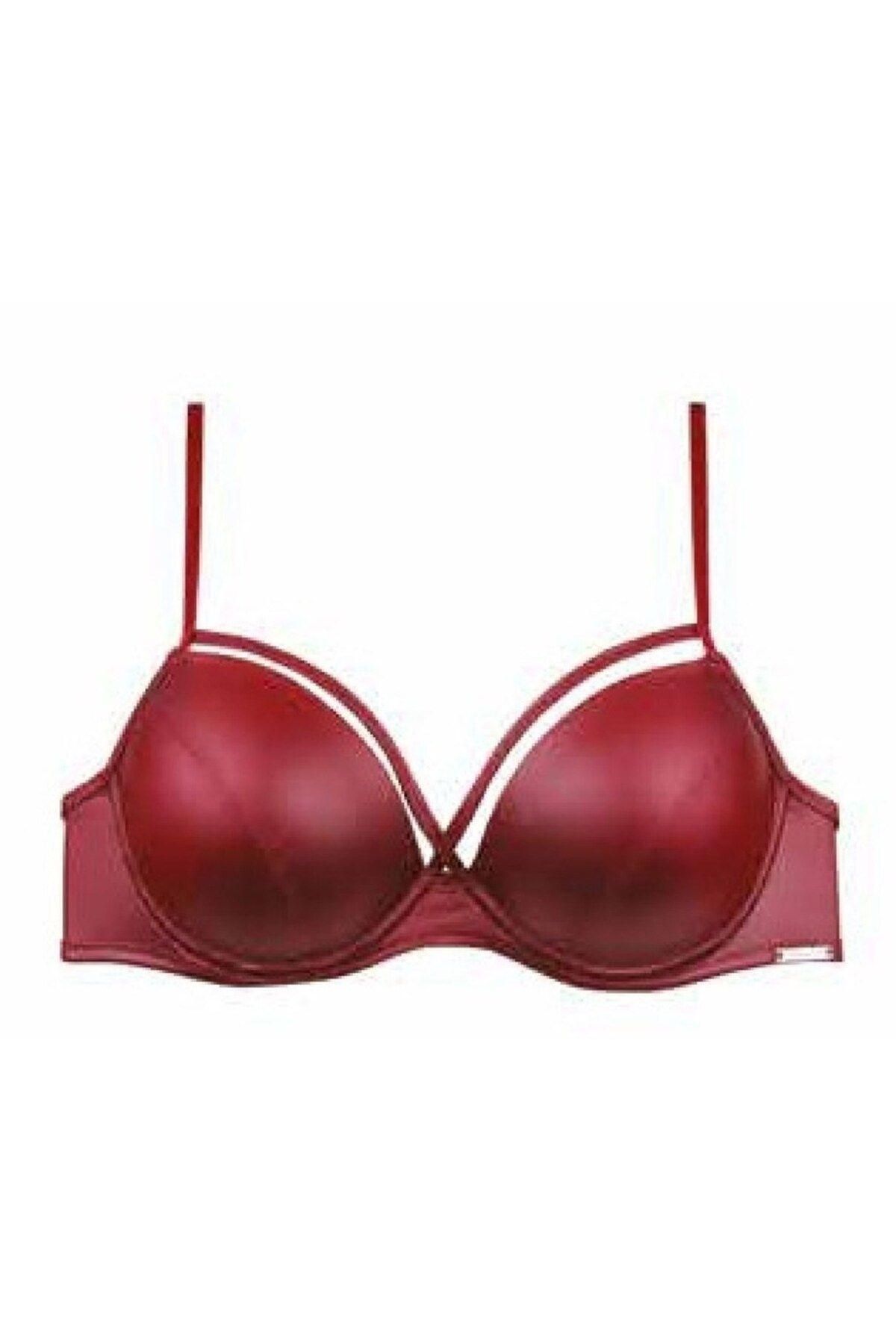 Magic Form-5059 Leather Look Fabric Watery Bra - Claret Red 2
