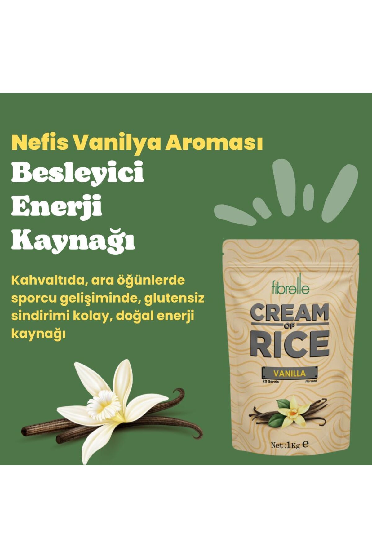 Fibrelle-Vanilla Flavored Cream of Rice - 1kg - 20 Serves 5