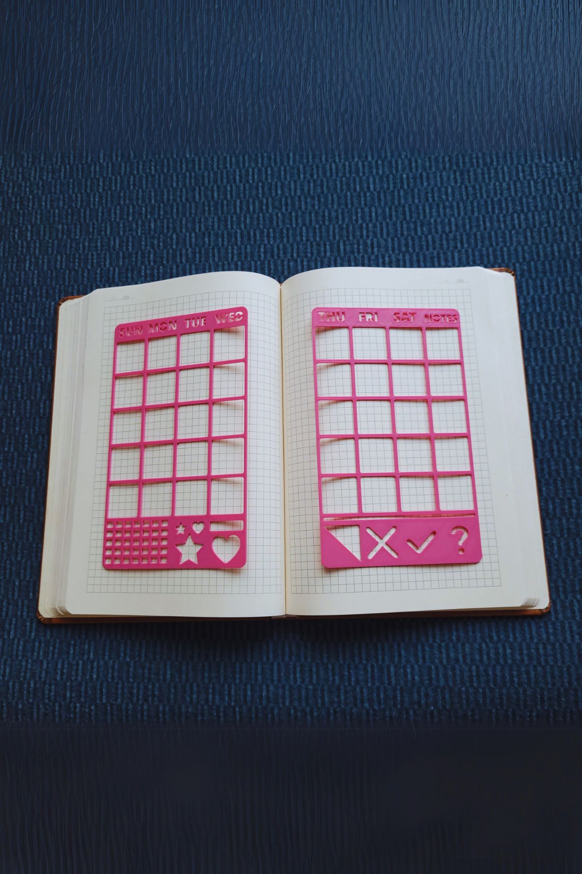 Karmelom Studio-مجموعة مسطرة قالب تقويم مجلة Bullet Journal مكونة من قطعتين - مسطرة تخطيط أسبوعية وشهرية 1