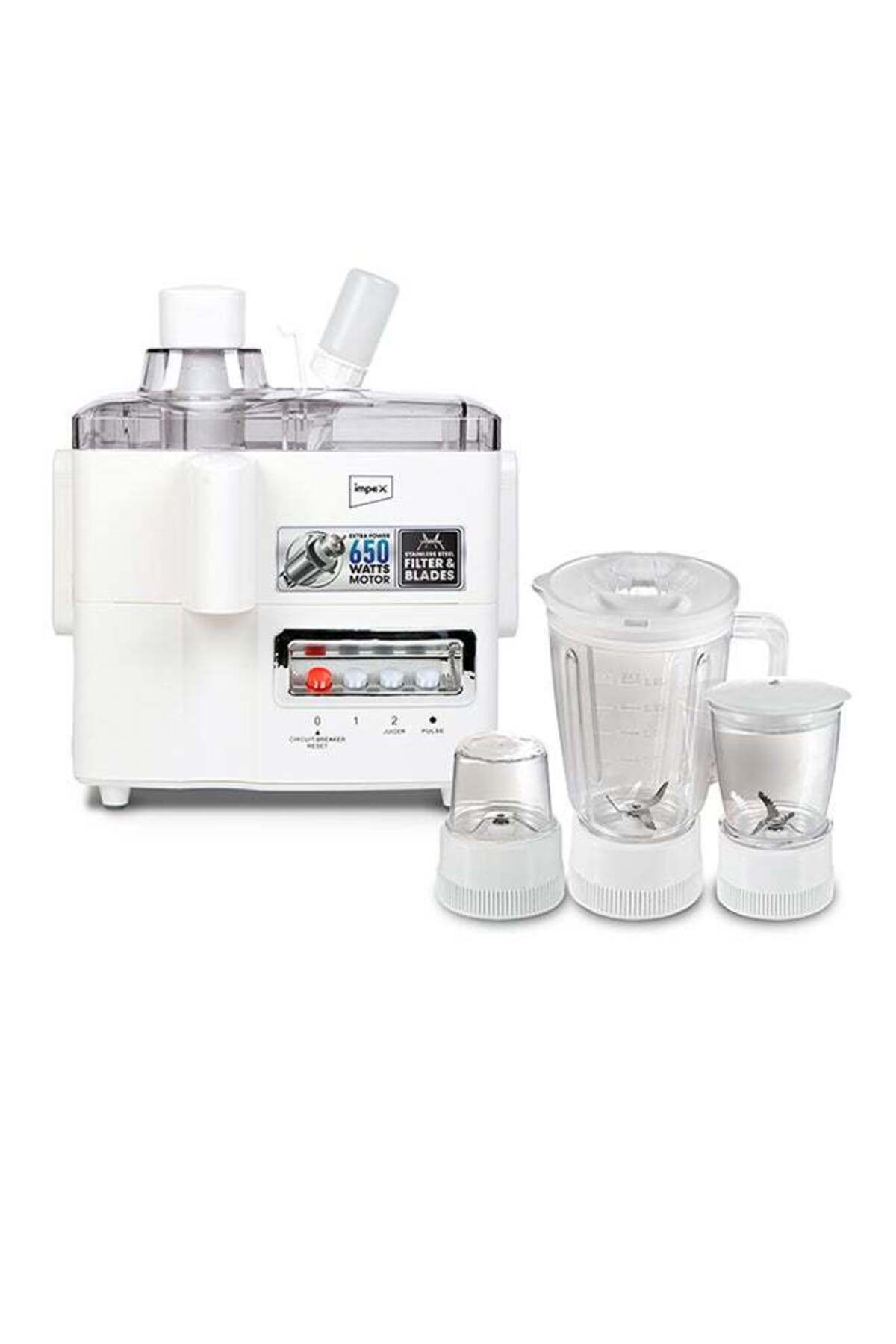 خلاط وعصارة 4 في 1 بقوة 650 واط | وعاء سعة 1.5 لتر...