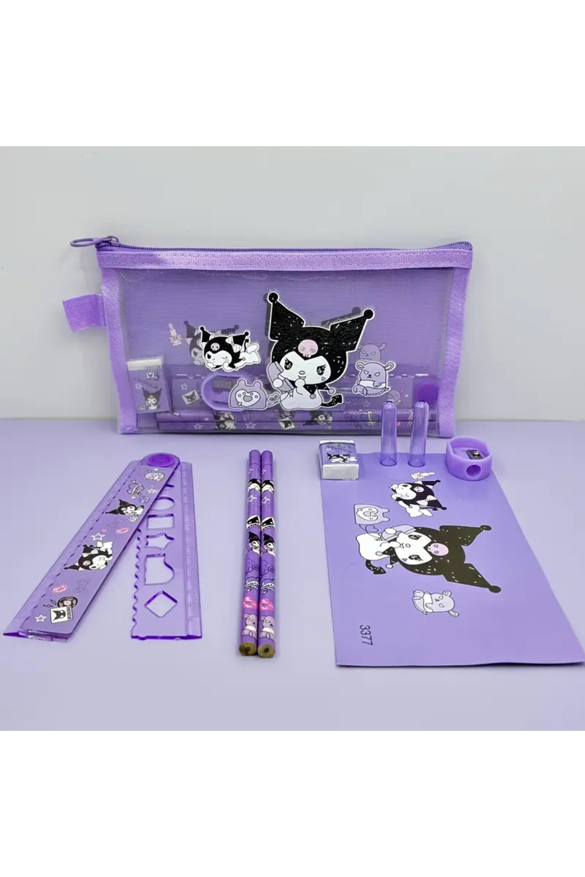 BABUN 8li Sanrio Kuromi Kalemlik Seti Kuromi File Kalemlik Kalem