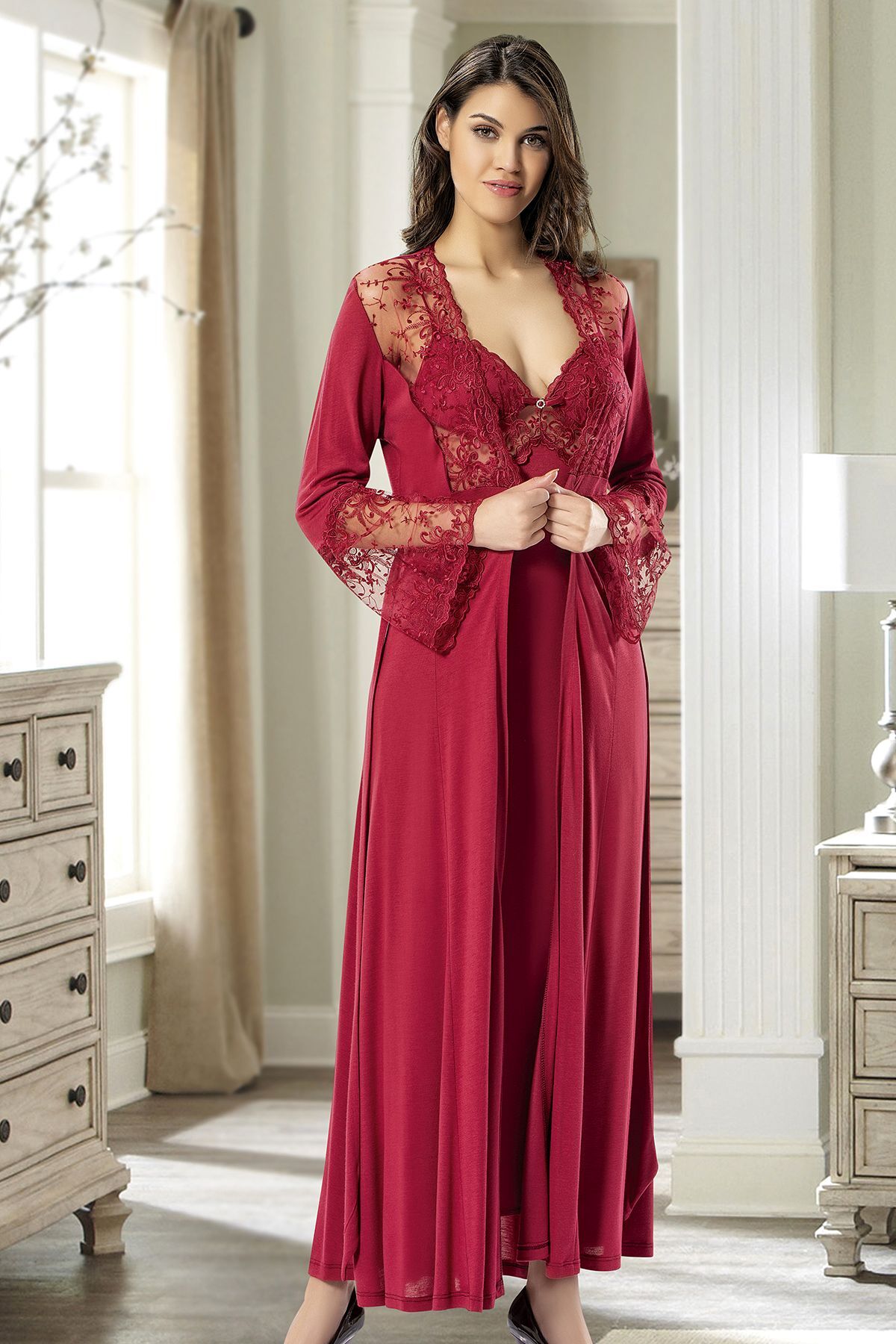 Xses 3005 Kadın Penye 6'lı Çeyizlik Takım-Bordo