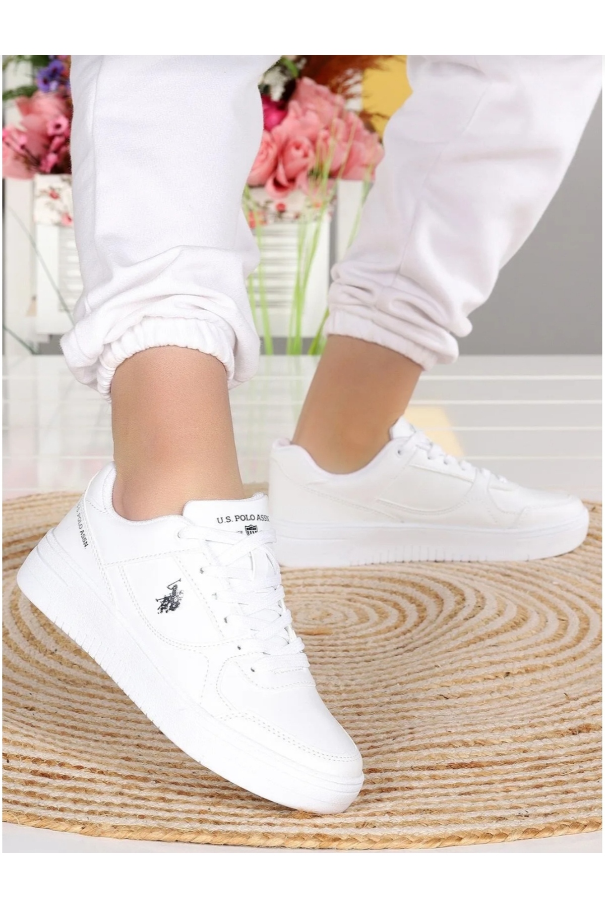 یو اس پولو کفش کتانی سفید یونیسکس یو اس پولو لی 5fx